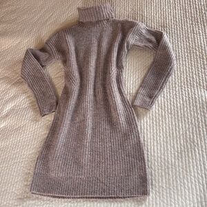 Abercrombie & Fitch Taupe Turtleneck Sweater Dress